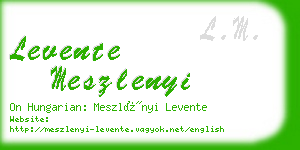 levente meszlenyi business card